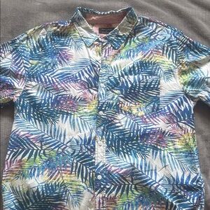 Ocean Current Multicolor Leaf Print Men's Shirt